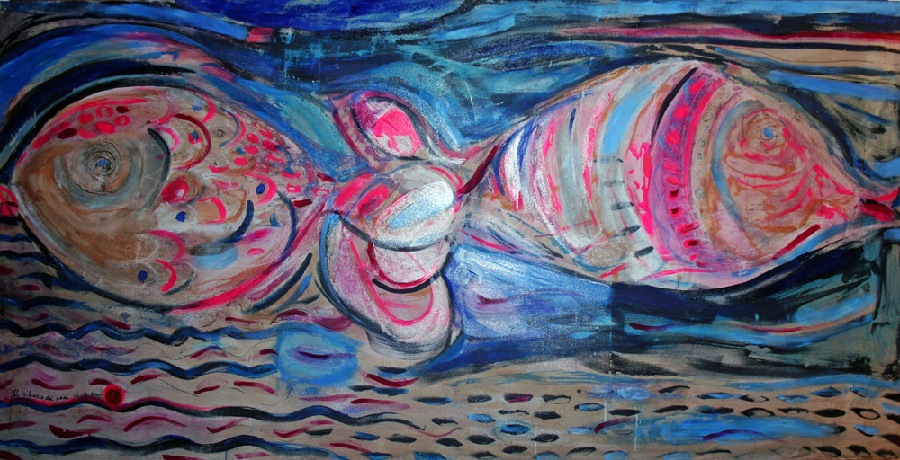 Il silenzio dei pesci cm 200 x 160 - Tecnica mista